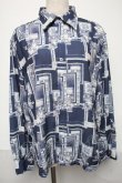 画像1: axes femme / フラワー×額縁ptシャツ M 紺 S-25-05-29-039-AX-TO-AS-ZI (1)