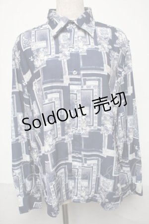 画像: axes femme / フラワー×額縁ptシャツ M 紺 S-25-05-29-039-AX-TO-AS-ZI