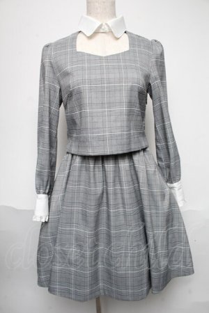画像: Ank Rouge / グレンチェックワンピース  グレー S-25-05-29-044-CA-OP-HR-ZS