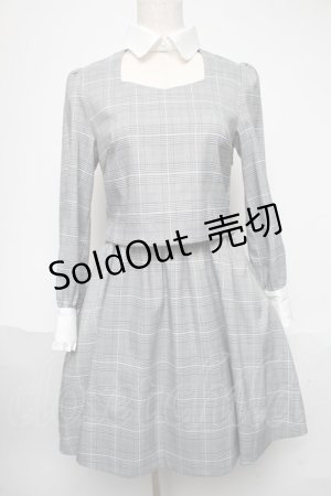 画像: Ank Rouge / グレンチェックワンピース  グレー S-25-05-29-044-CA-OP-HR-ZS