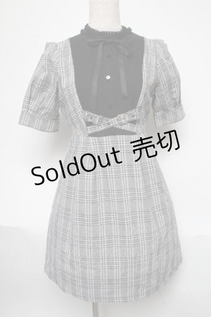 画像: EATME / クロスベルトミニワンピース  グレーｘ黒 S-25-05-29-045-LO-OP-AS-ZS