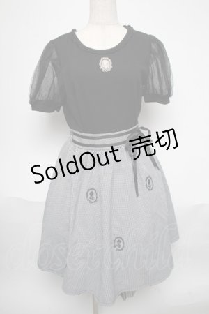 画像: axes femme POETIQUE / ローズフレームドッキングワンピース  黒ｘ白 S-25-05-29-046-AX-OP-AS-ZS