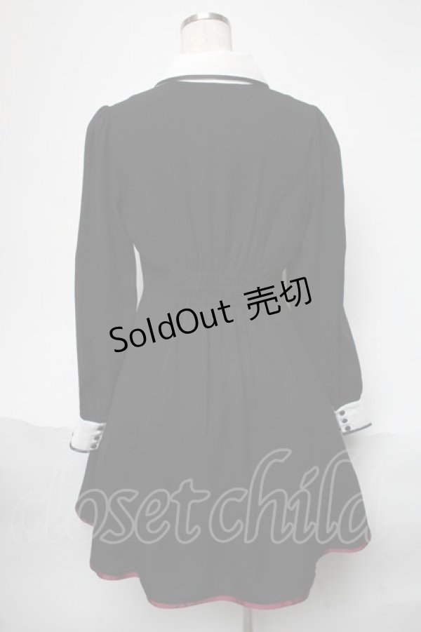 画像2: Amavel / クロス刺繍ヨーク配色ワンピース  黒 S-25-05-29-049-CA-OP-HR-ZS (2)