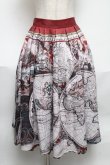 画像1: axes femme NOSTALGIE / ヴィンテージマップ柄 スカート  ワイン S-25-05-29-059-AX-SK-AS-ZS (1)