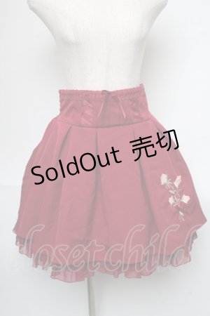 画像: LIZ LISA / 花モチーフ付スカート  赤 S-25-05-29-060-LO-SK-HR-ZS