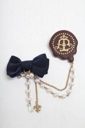 画像: Angelic Pretty / Melt Crown Chocolateブローチ  紺 S-25-05-29-021-AP-AC-AS-ZS