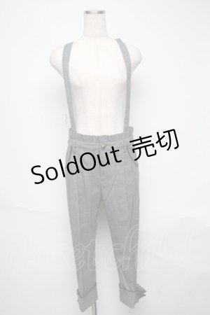 画像: Ank Rouge / グレンチェックサス付パンツ  グレー S-25-05-31-062-CA-PA-AS-ZS
