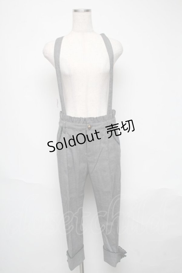 画像1: Ank Rouge / グレンチェックサス付パンツ  グレー S-25-05-31-062-CA-PA-AS-ZS (1)