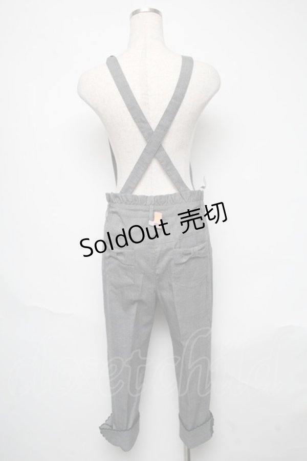画像2: Ank Rouge / グレンチェックサス付パンツ  グレー S-25-05-31-062-CA-PA-AS-ZS (2)