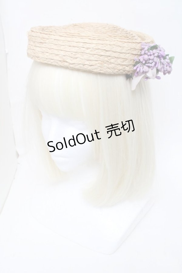 画像1: LOLITA / 麦わらトーク帽  ベージュ S-25-05-31-008-LO-AC-AS-ZS (1)