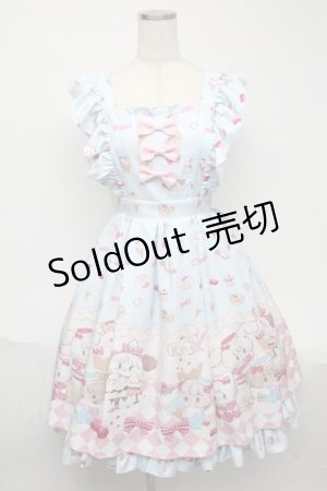 画像: axes femme kawaii / ダイナーカフェジャンパースカート  サックス S-25-05-31-043-AX-OP-HR-ZS