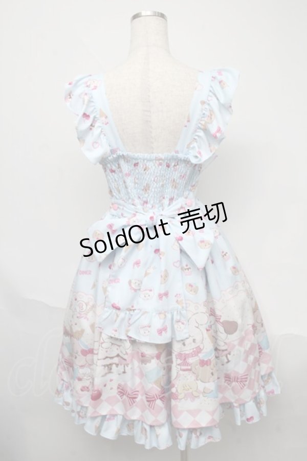 画像2: axes femme kawaii / ダイナーカフェジャンパースカート  サックス S-25-05-31-043-AX-OP-HR-ZS (2)
