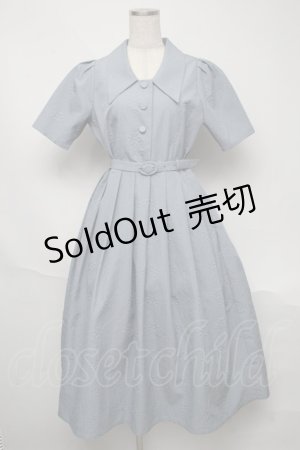 画像: an another angelus / タイル風エンボス柄ワンピース  ブルー S-25-05-31-049-CA-OP-AS-ZS