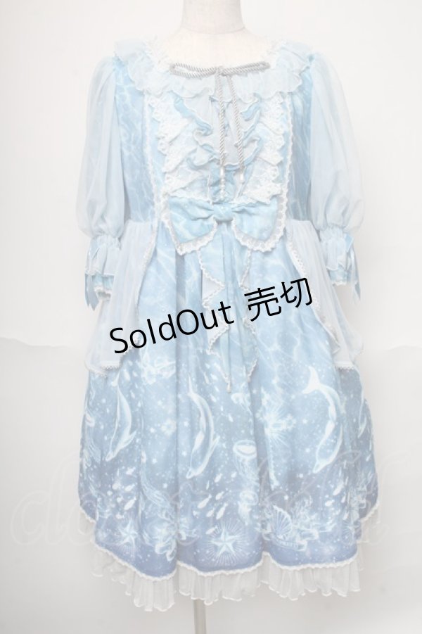 画像1: Angelic Pretty / 眠れる深海の星々ワンピース  サックス S-25-06-01-040-AP-OP-AS-ZS (1)