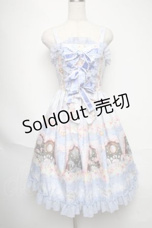 画像: BABY,THE STARS SHINE BRIGHT / 夢色に花舞うPrincess Garden Partyリボンビスチェジャンパースカート  サックス S-25-06-01-050-BA-OP-SA-ZS