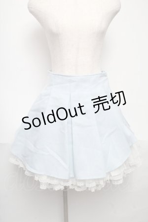 画像: Secret Honey / バックリボン裾チュールスカート  サックスｘ白 S-25-06-01-056-CA-SK-HR-ZS