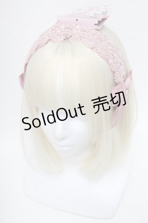 画像: m petit by misako / AMレースカチューシャ  ピンク S-25-06-01-009-LO-AC-HR-ZS