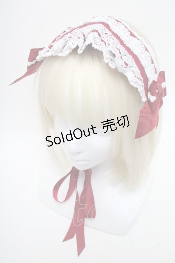 画像1: BABY,THE STARS SHINE BRIGHT / Creamy Ribbonヘッドドレス  エンジｘ白 S-25-06-01-018-BA-AC-HR-ZS (1)