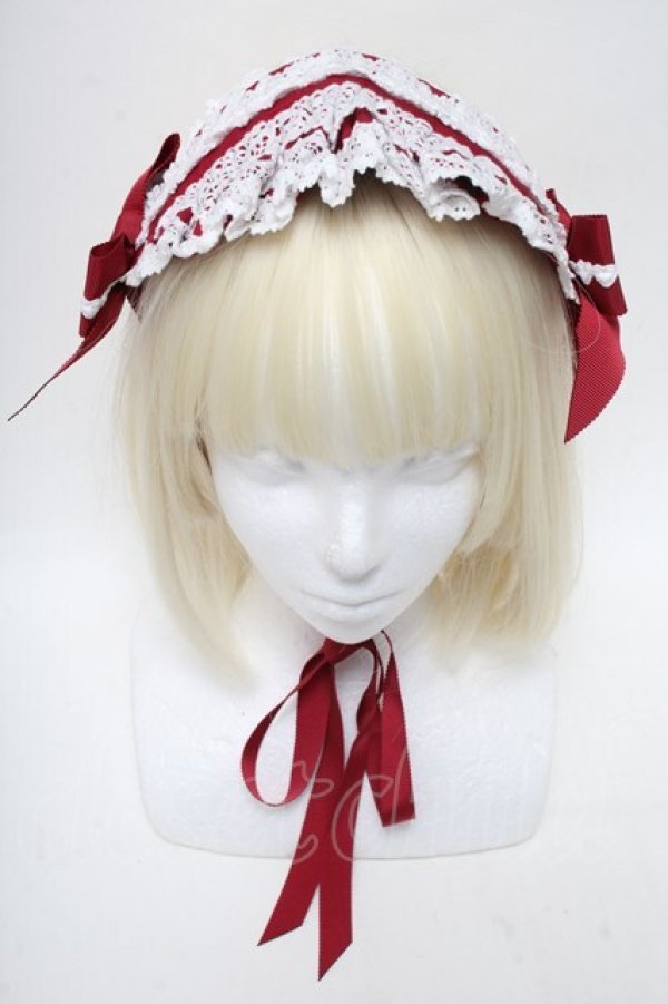 画像2: BABY,THE STARS SHINE BRIGHT / Creamy Ribbonヘッドドレス  エンジｘ白 S-25-06-01-018-BA-AC-HR-ZS (2)
