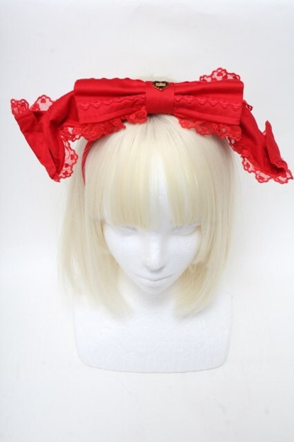 画像2: Angelic Pretty / レースハートチャームくるりんカチューシャ  赤 S-25-06-01-019-AP-AC-HR-ZS (2)