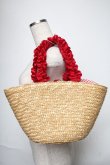 画像3: Maison de FLEUR / パールフリルハンドルカゴバッグ  赤 S-25-06-01-021-LO-BG-HR-ZS (3)