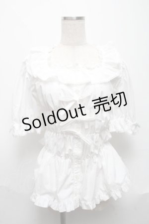 画像: metamorphose / 【プラスサイズ】シャーロットスクエアあき半袖ブラウス 2 白 S-25-06-01-025-ME-BL-HR-ZS