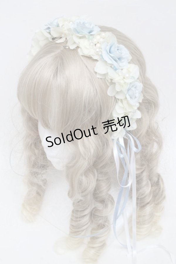 画像1: Atelier Beatrice / ローズパールカチューシャ  オフｘサックス S-25-06-03-014-GO-AC-AS-ZS (1)