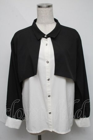 画像: axes femme / フラシデザインシャツ  黒ｘ白 S-25-06-03-032-AX-BL-HR-ZS
