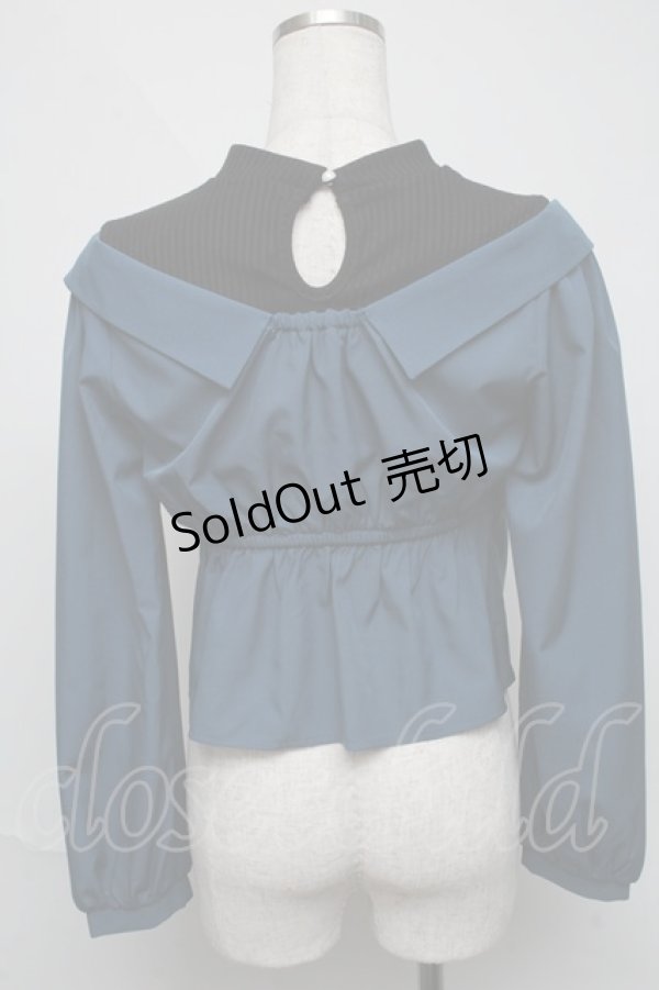 画像2: axes femme POETIQUE / レイヤードオリエンタルシャツ  ブルーグリーン S-25-06-03-035-AX-TO-AS-ZS (2)
