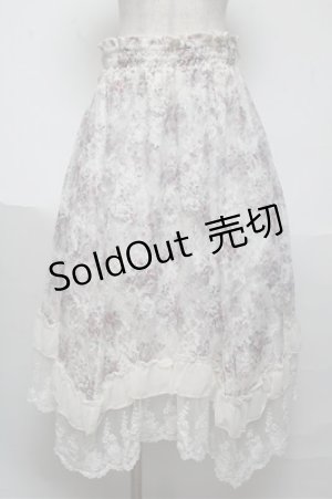 画像: axes femme / 花柄レースレイヤードスカート  オフ S-25-06-04-043-AX-SK-HR-ZS