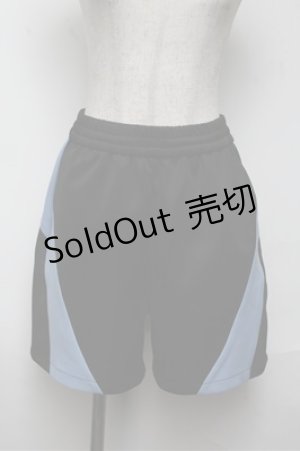 画像: PUNK / ハーフパンツ  黒ｘサックス S-25-06-04-049-PU-PA-AS-ZS