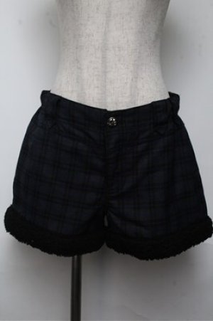 画像: ALGONQUINS / チェックショートパンツ  グレーｘ紺 S-25-06-04-050-AL-PA-AS-ZS