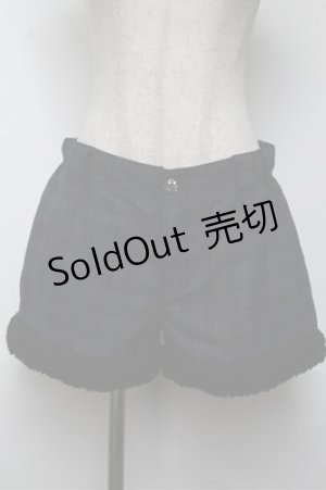 画像: ALGONQUINS / チェックショートパンツ  グレーｘ紺 S-25-06-04-050-AL-PA-AS-ZS