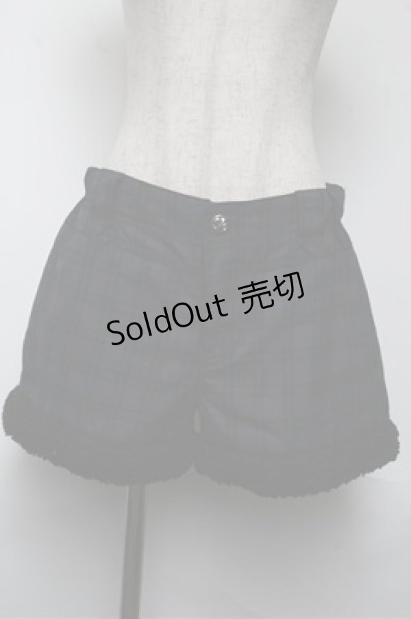 画像2: ALGONQUINS / チェックショートパンツ  グレーｘ紺 S-25-06-04-050-AL-PA-AS-ZS (2)