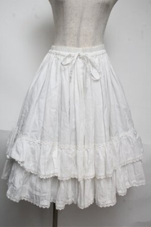 画像: metamorphose / ティアードスカート  白 S-25-06-04-053-ME-SK-AS-ZS
