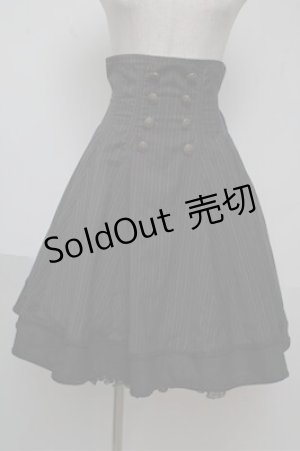 画像: EXCENTRIQUE / ピンストライプ・コルセットスカート  黒 S-25-06-04-055-EL-SK-AS-ZS