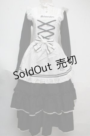 画像: metamorphose / Clan chateauワンピース  黒ｘ白 S-25-06-04-025-ME-OP-AS-ZS