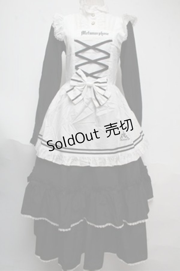 画像1: metamorphose / Clan chateauワンピース  黒ｘ白 S-25-06-04-025-ME-OP-AS-ZS (1)