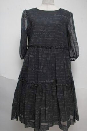 画像: Jane Marple / シアーロゴのコットドレス  黒 S-25-06-04-027-JM-OP-AS-ZS