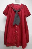 画像1: metamorphose / セーラー半袖ワンピース  ワイン S-25-06-04-030-ME-OP-AS-ZS (1)