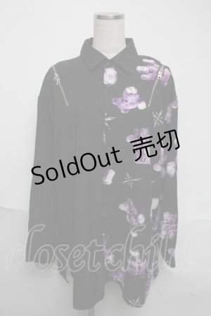 画像: TRAVAS TOKYO / 昇華シャツ  黒ｘ紫 S-25-06-05-028-PU-TO-HR-ZS