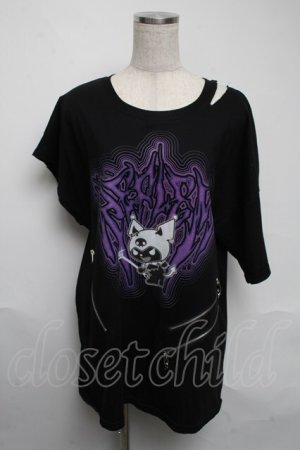 画像: REFLEM / クロミプリントビッグTシャツ  黒 S-25-06-05-029-PU-TO-HR-ZS