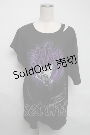 画像: REFLEM / クロミプリントビッグTシャツ  黒 S-25-06-05-029-PU-TO-HR-ZS