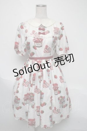 画像: Leur Getter / Strawberry Confiture袖付ワンピース  オフ S-25-06-05-033-LU-OP-HR-ZS