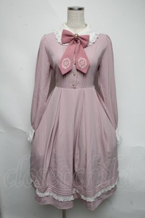 画像: Amavel / Monogram Antique Ribbonワンピース  ピンク S-25-06-05-038-CA-OP-HR-ZS