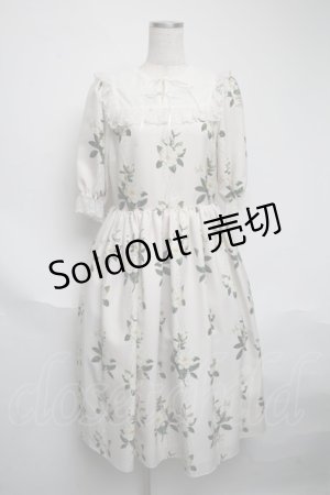 画像: Melody BasKet / 甘く香るガーデニアのチュールヨークワンピース  オフ S-25-06-05-045-LO-OP-HR-ZS