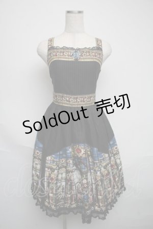 画像: Innocent World / アヴェ・マリアステンドグラスチュールレースジャンパースカート L 黒ｘ紺 S-25-06-05-047-IW-OP-HR-ZS