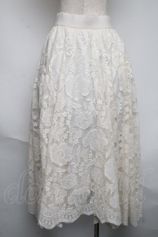 画像2: axes femme / レースサーキュラースカート  オフ S-25-06-05-051-AX-SK-AS-ZS (2)