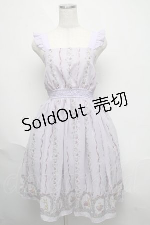 画像: axes femme POETIQUE / うさぎ柄シフォンワンピース  ラベンダー S-25-06-06-049-AX-OP-HR-ZS