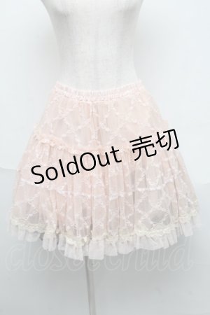 画像: axes femme /ちょうちょ柄レースミニスカート  ピンク S-25-06-06-065-AX-SK-AS-ZS
